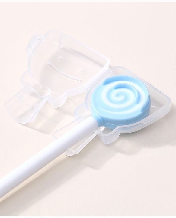 Babyhug Silicone Candy Shape Baby Tongue Cleaner- Blue