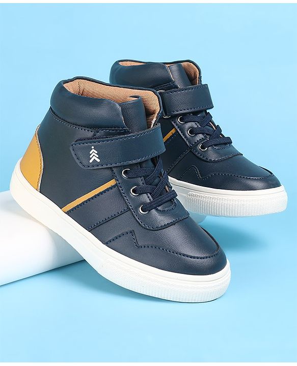 Pine Kids Color Block Casual Shoes with Velcro Closure - White