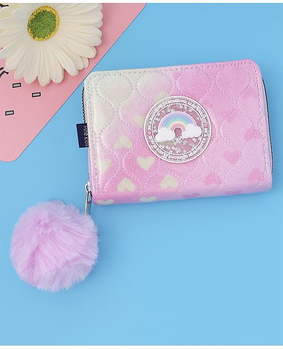 Pine Kids Wallets With Rainbow Patch - Pink