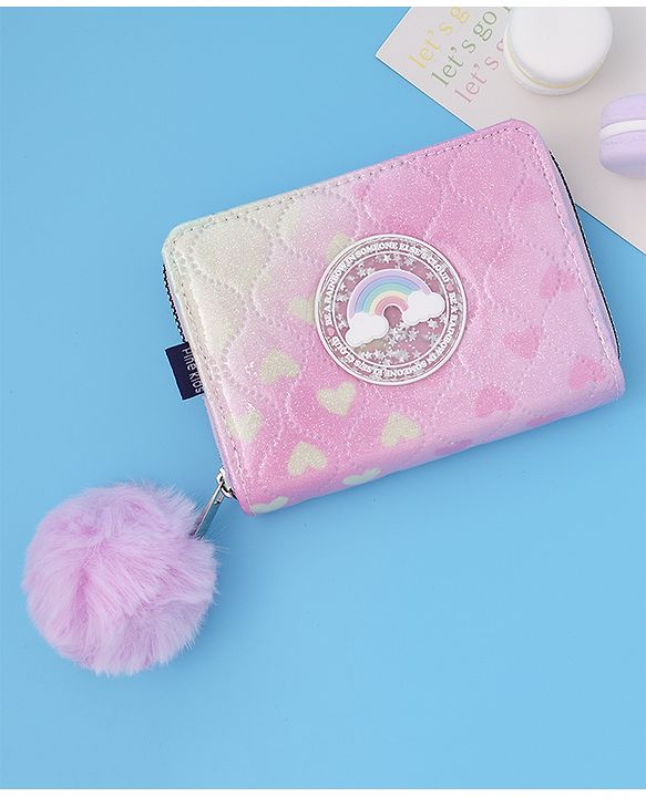 Pine Kids Wallets With Rainbow Patch - Pink