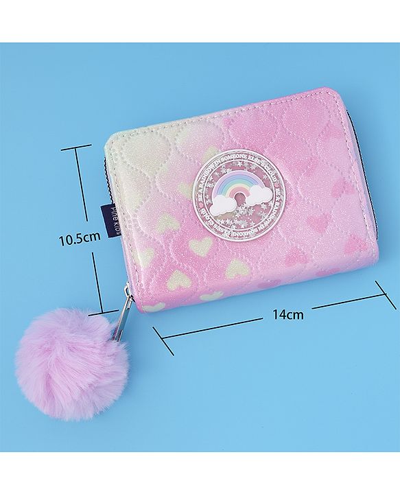 Pine Kids Wallets With Rainbow Patch - Pink