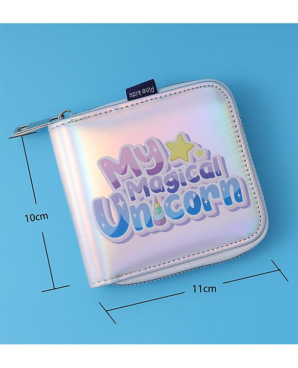 Pine Kids Wallets with Text Print - Silver