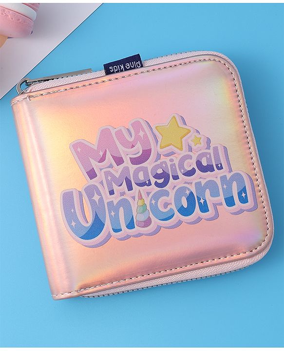 Pine Kids Wallets with Text Print - Silver