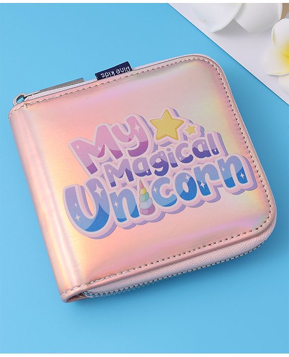 Pine Kids Wallets with Text Print - Silver