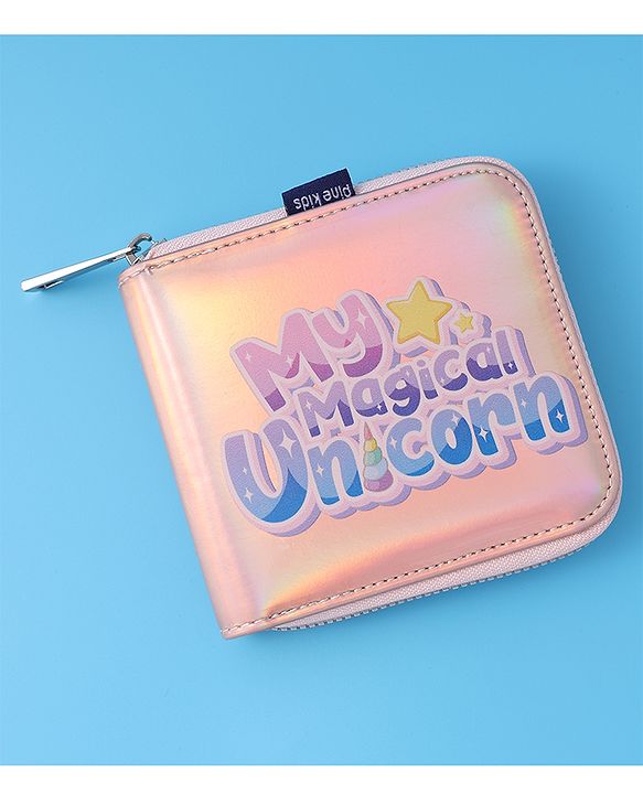 Pine Kids Wallets with Text Print - Silver