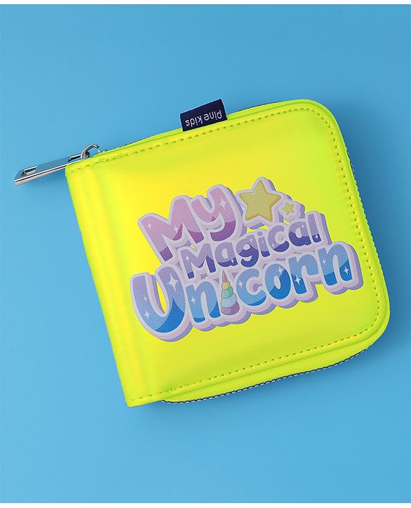 Pine Kids Wallets with Text Print - Yellow