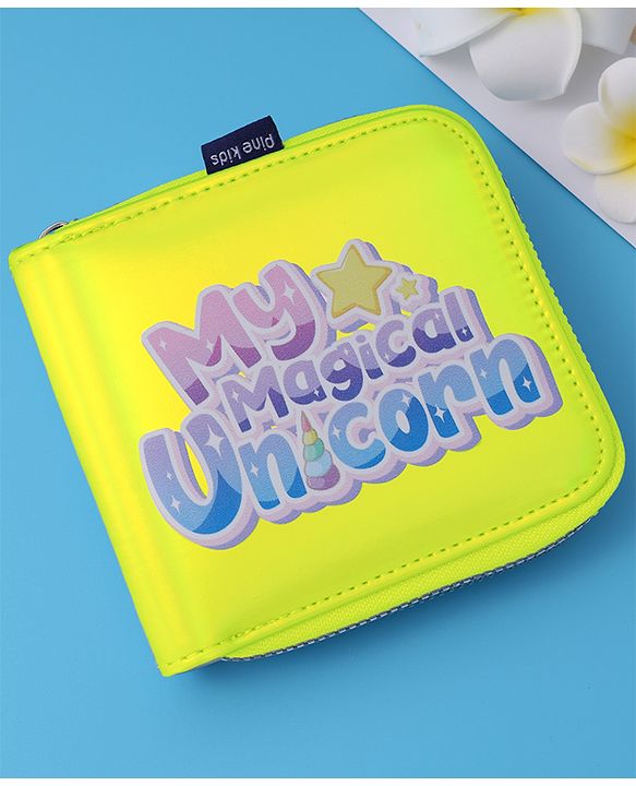 Pine Kids Wallets with Text Print - Yellow