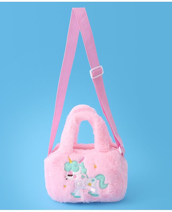 Babyhug Sling Bag with Unicorn Embroidery - Pink