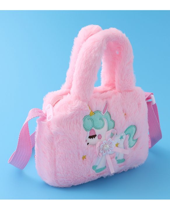 Babyhug Sling Bag with Unicorn Embroidery - Pink