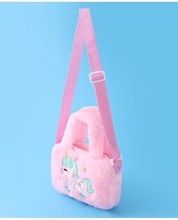 Babyhug Sling Bag with Unicorn Embroidery - Pink