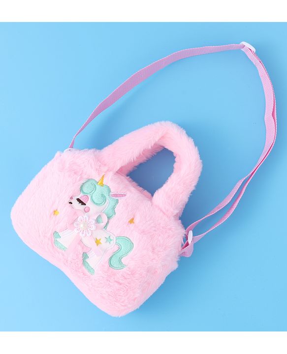 Babyhug Sling Bag with Unicorn Embroidery - Pink