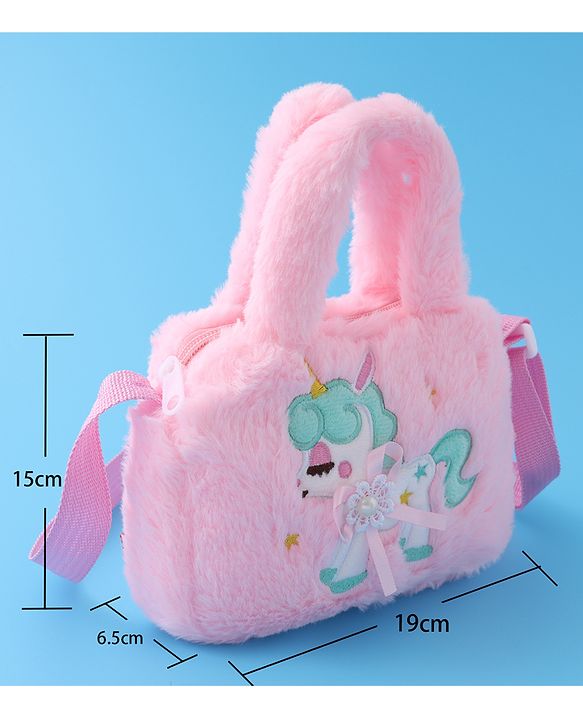 Babyhug Sling Bag with Unicorn Embroidery - Pink