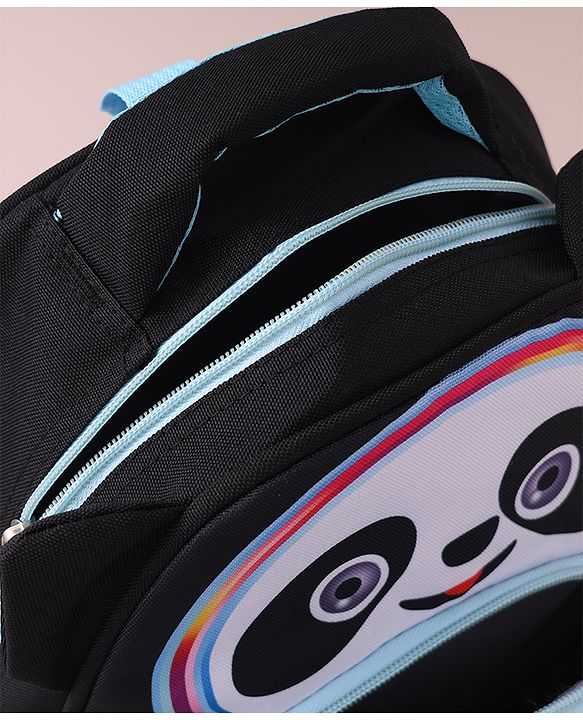 Babyhug Fashion  Backpack with Panda Theme Design - Black