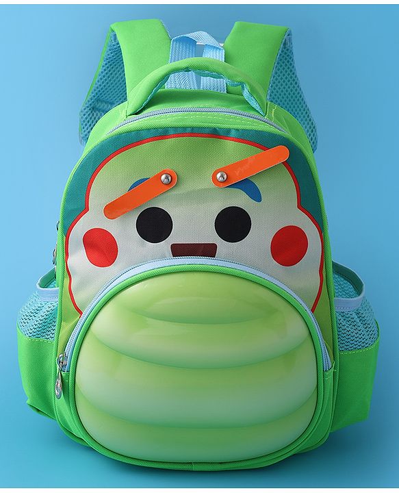 Babyhug Fashion  Backpack with Cartoon Theme Design - Green