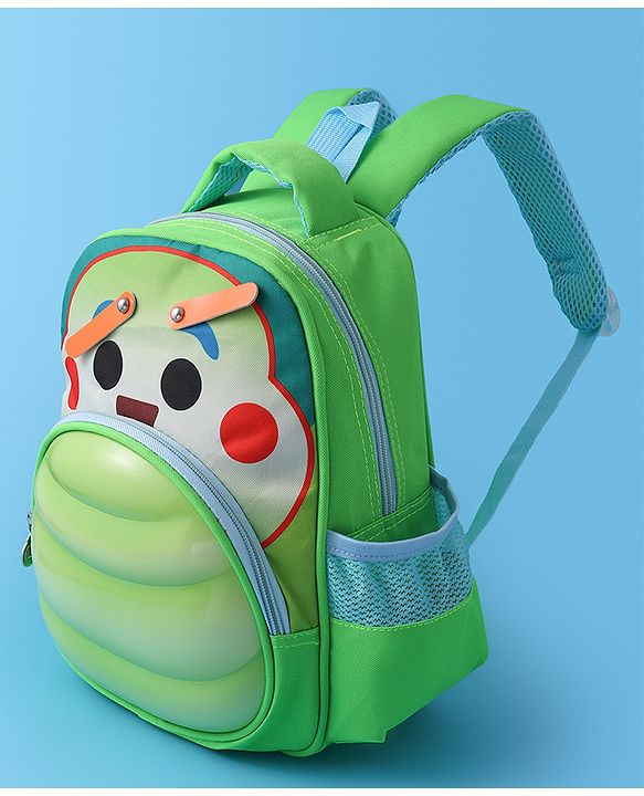 Babyhug Fashion  Backpack with Cartoon Theme Design - Green