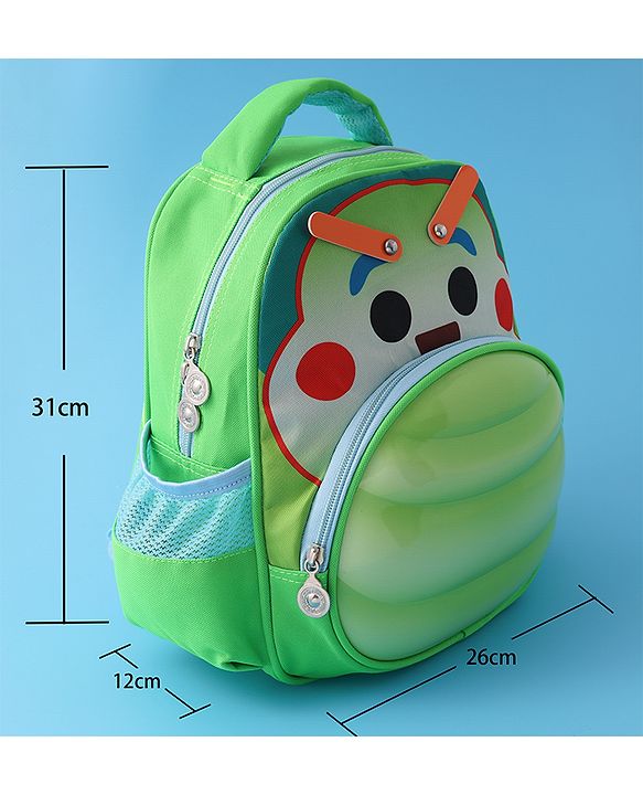 Babyhug Fashion  Backpack with Cartoon Theme Design - Green