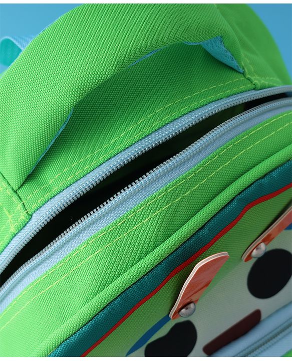 Babyhug Fashion  Backpack with Cartoon Theme Design - Green