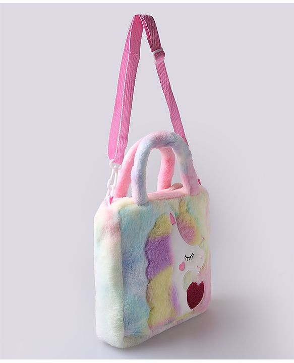 Babyhug Sling Bag With Unicorn Embroidery - Multicolor