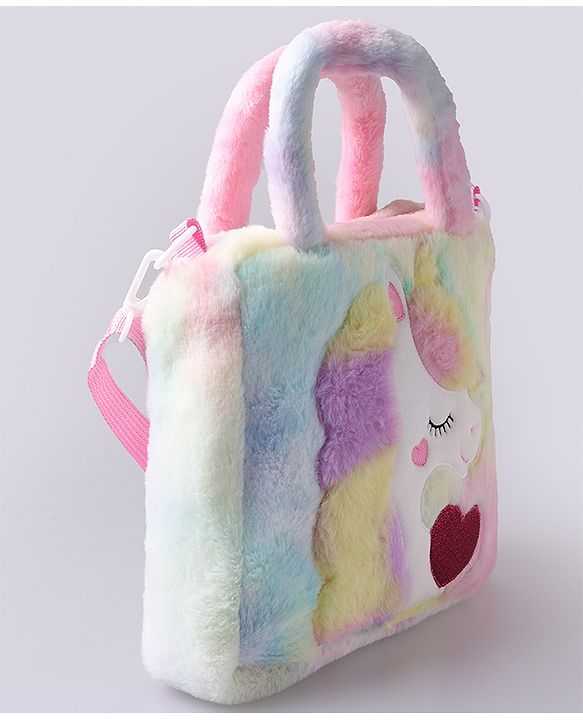 Babyhug Sling Bag With Unicorn Embroidery - Multicolor