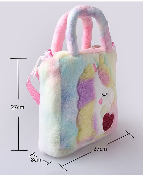 Babyhug Sling Bag With Unicorn Embroidery - Multicolor