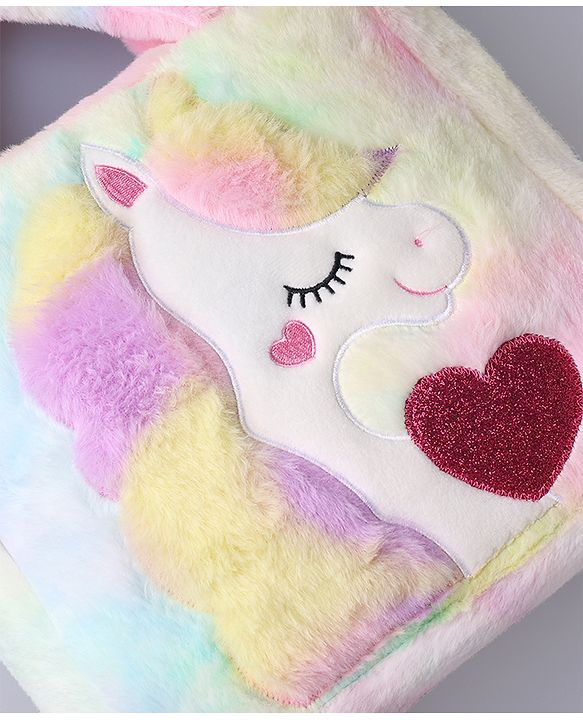 Babyhug Sling Bag With Unicorn Embroidery - Multicolor