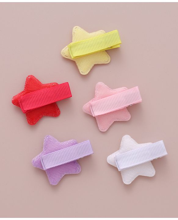Babyhug Hair Pins  Free Size with Star Applique  Pack of 12-  Multicolor