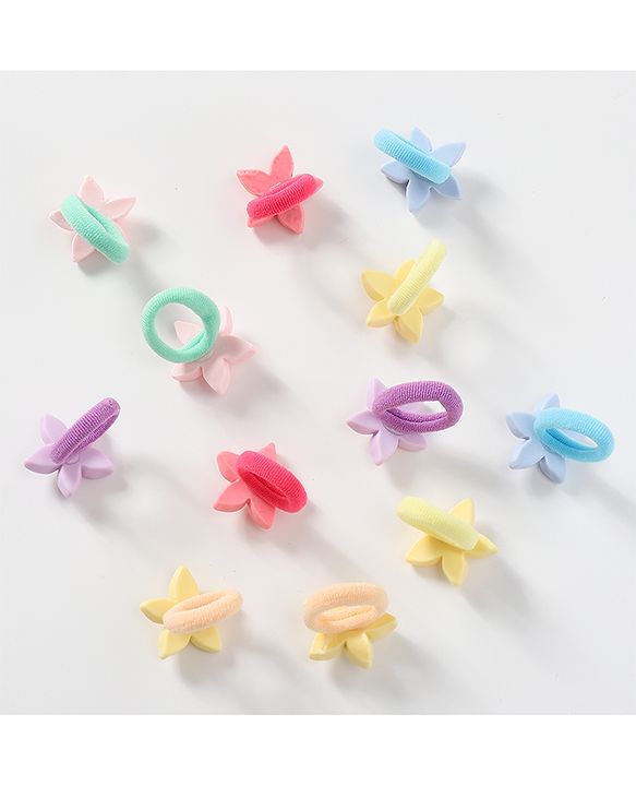 Babyhug Free Size Rubber Band with Floral Applique Pack of 12 - Multicolor