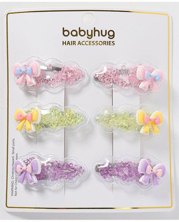Babyhug Free Size Snap Clips Pack of 6 - Multicolor