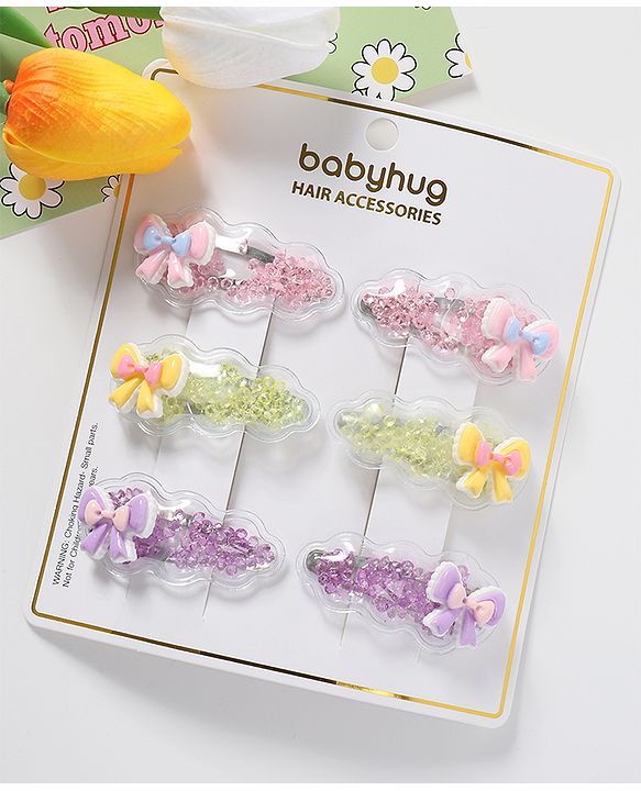 Babyhug Free Size Snap Clips Pack of 6 - Multicolor