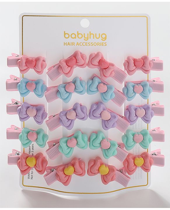Babyhug Free Size Hair Pins & Clips Pack of 20 - Multicolor