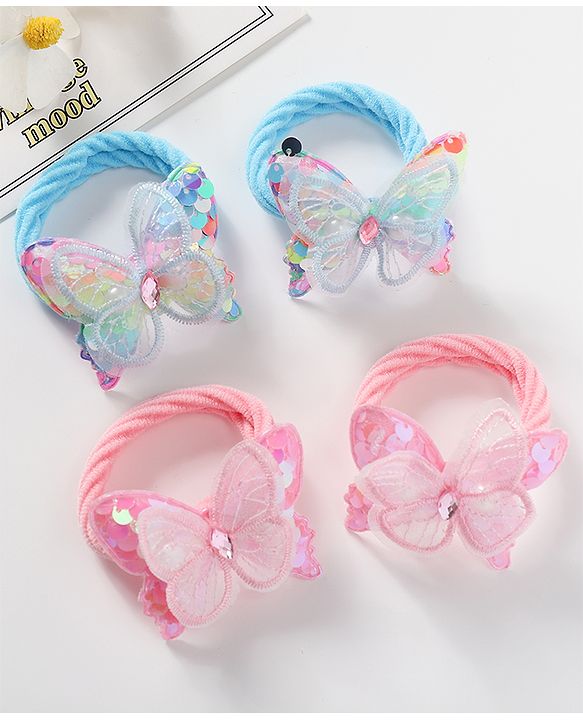 Babyhug Free Size Rubber Band & Scrunchies Sets Pack of 4 - Multicolor