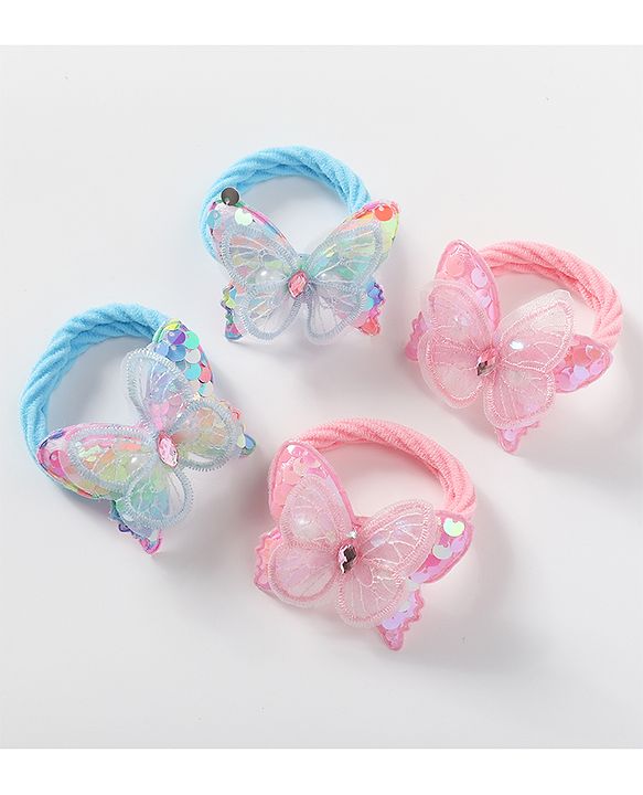 Babyhug Free Size Rubber Band & Scrunchies Sets Pack of 4 - Multicolor
