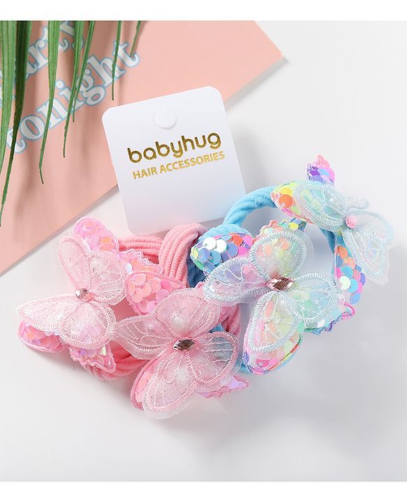 Babyhug Free Size Rubber Band & Scrunchies Sets Pack of 4 - Multicolor