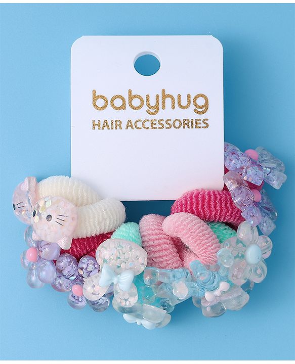 Babyhug Rubber Bands & Scrunchies Sets Pack of 12 -Multicolor