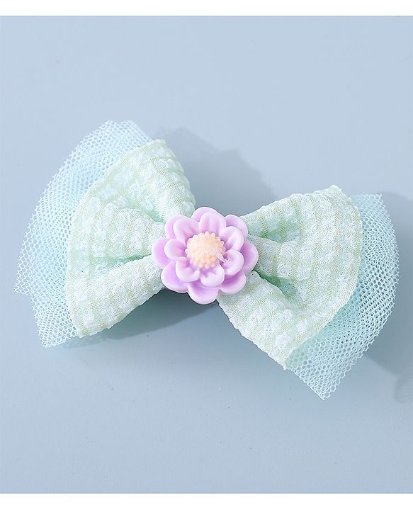 Babyhug Bow & Butterfly Clips with Floral Applique  Free Size  - Multicolor