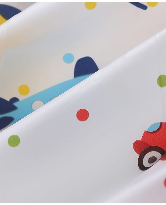 Pine Kids Full Sleeves Hooded Calf Length Raincoat Vehicle Print - Multicolor