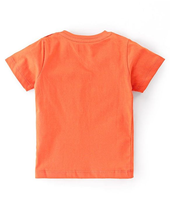 Babyhug 100% Cotton Knit Half Sleeves T-Shirt Koala Graphics - Orange