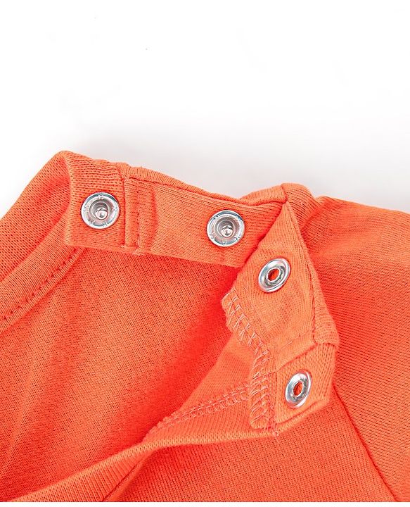 Babyhug 100% Cotton Knit Half Sleeves T-Shirt Koala Graphics - Orange