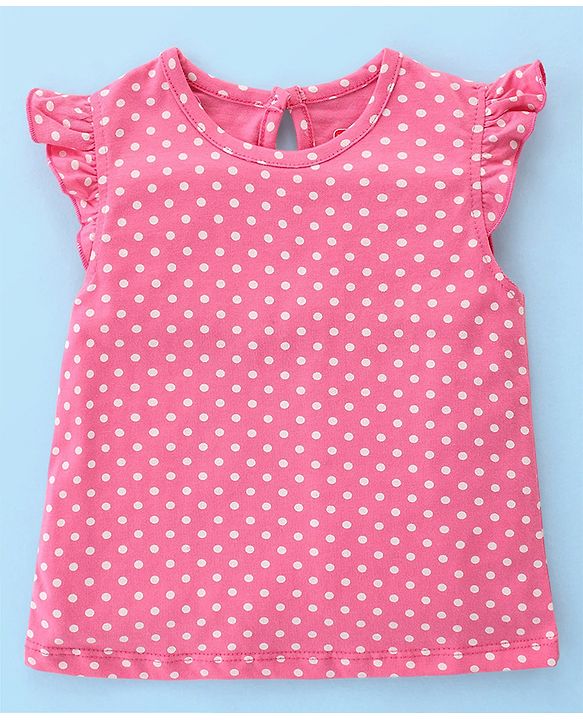 Babyhug Cotton Knit Frill Sleeves Top With Butterfly & Text Print Pack Of 3 - White Pink & Blue