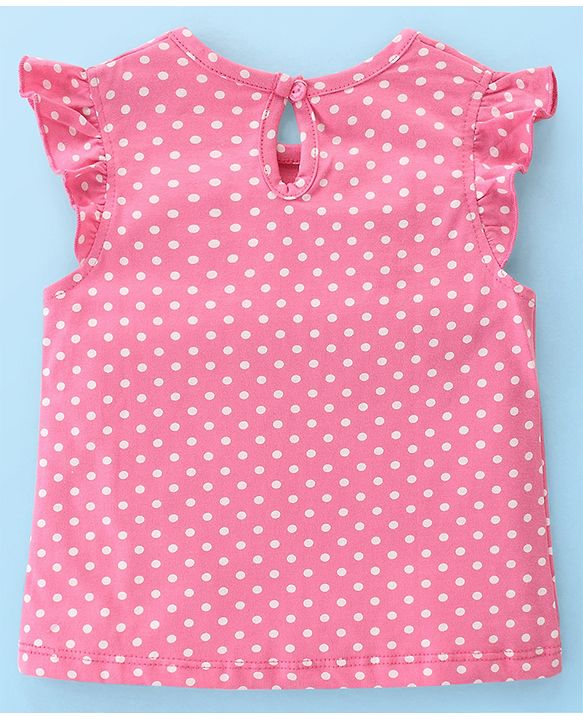 Babyhug Cotton Knit Frill Sleeves Top With Butterfly & Text Print Pack Of 3 - White Pink & Blue