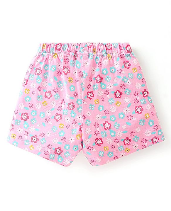 Babyhug Cotton Knit Half Sleeve Night Suit With Unicorn Print -  Blue & Pink