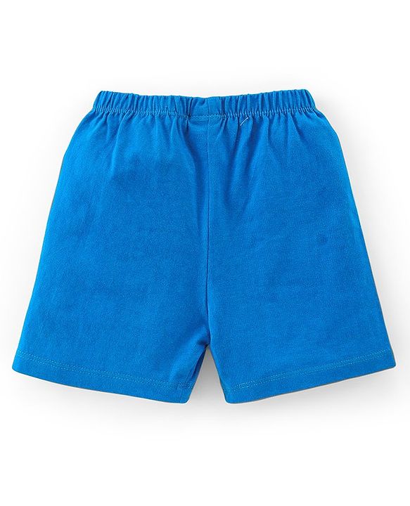 Babyhug Cotton Knit Striped & Starts Printed Shorts Pack of 3 - Green & Blue