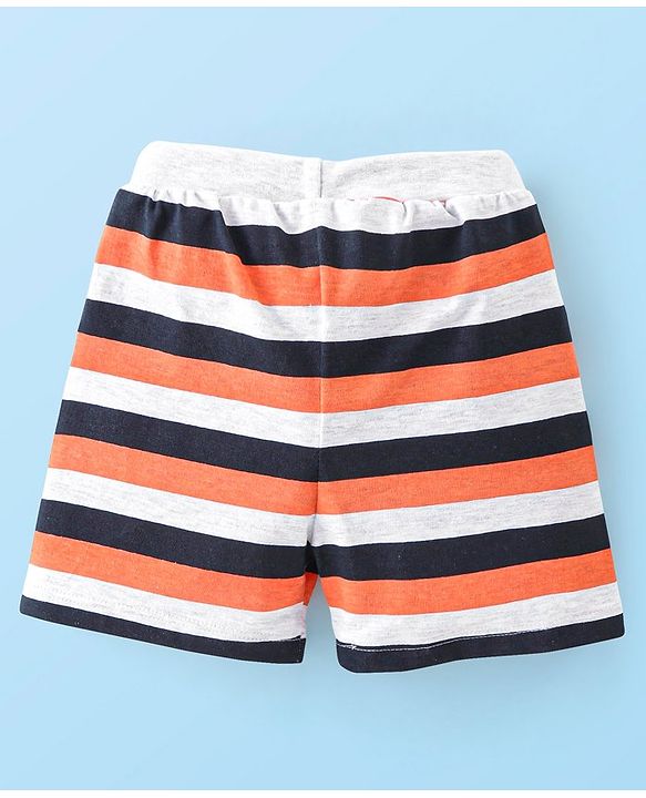 Babyhug Cotton Knit Striped Shorts Pack of 3- Multicolor
