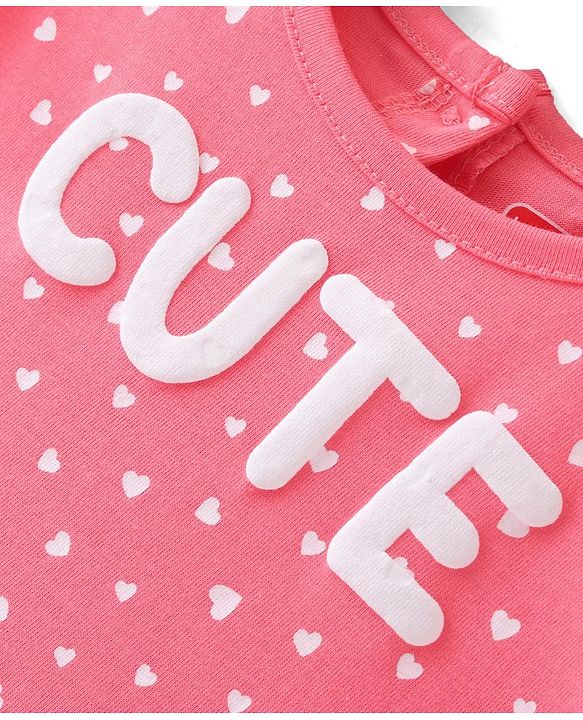 Babyhug Cotton Jersey Knit Half Sleeves Frock with Headband Heart and Porcupine Print  Pack of 2 - Pink & Yellow