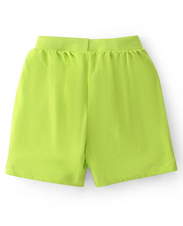 Babyhug Cotton Knit Striped & Shark Printed Shorts Pack of 3 - Green & Blue