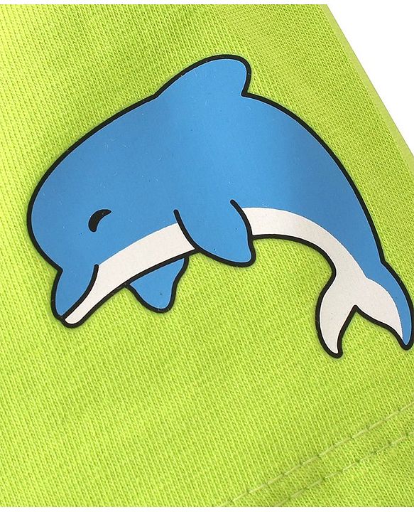 Babyhug Cotton Knit Striped & Shark Printed Shorts Pack of 3 - Green & Blue
