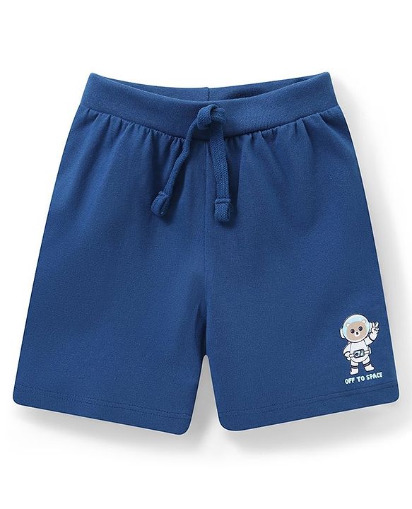 Babyhug Cotton Knit Space Shuttle Printed Shorts Pack of 3 - Multicolour