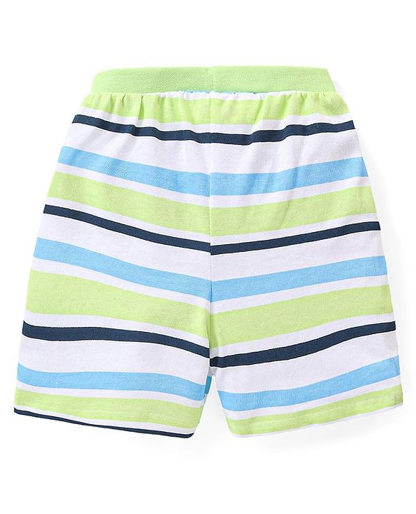 Babyhug Cotton Knit Space Shuttle Printed Shorts Pack of 3 - Multicolour