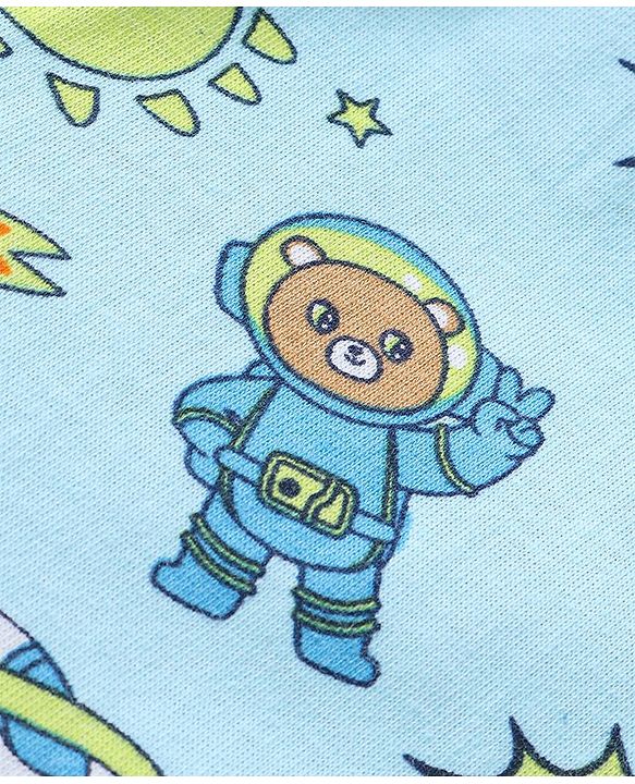Babyhug Cotton Knit Space Shuttle Printed Shorts Pack of 3 - Multicolour