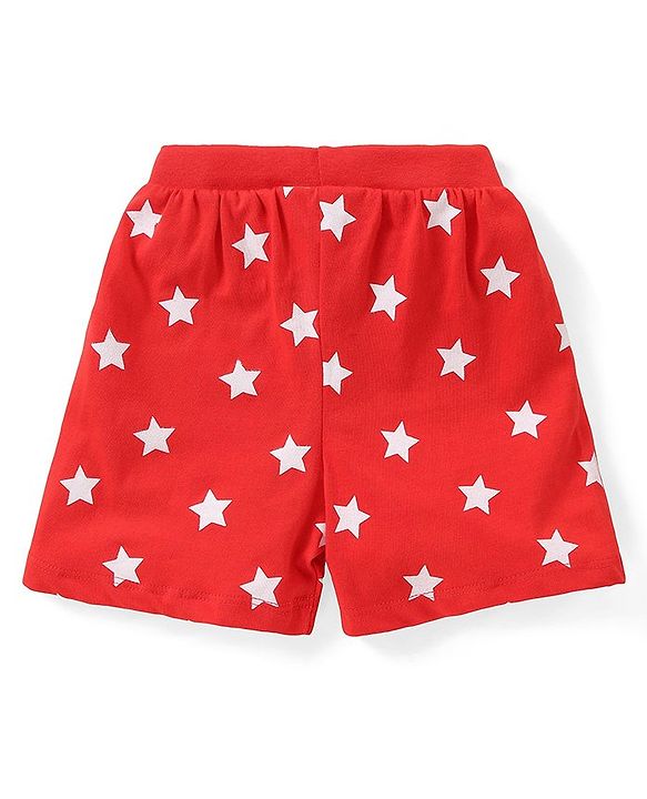 Babyhug Cotton Knit Dino & Stars Printed Shorts Pack of 3 - Multicolour